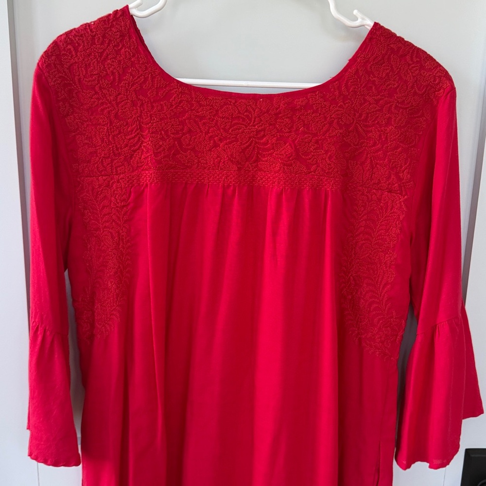 J. Marie Regina Embroidered Red Dress - Picture 8 of 12
